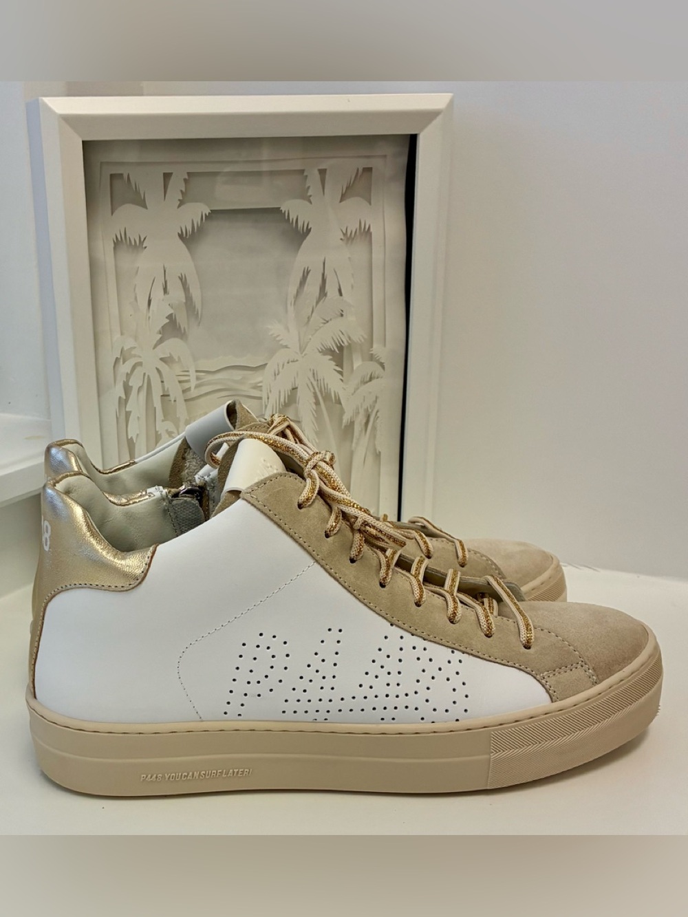 P448 Thea Millennium mid platform sneakers Sz 41/10 VGC